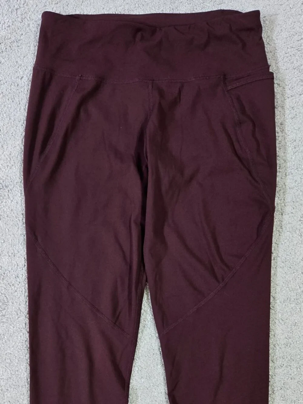 Sweaty Betty The Power Full Length Burgundy Wine Maroon Leggings Pockets